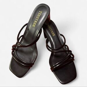 Tinstree Black Strappy Heeled Women's Sandals